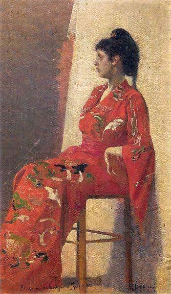 unknow artist Japanese woman oil painting image